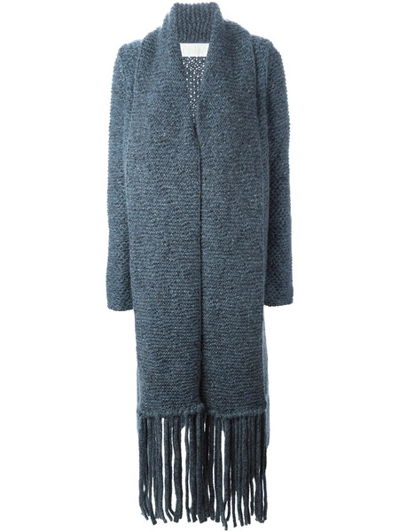  Chloé Fringed Cardi-coat - Blu 