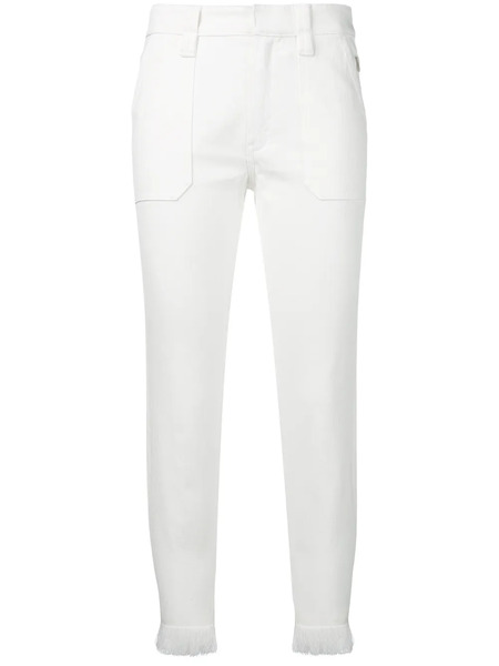  Chloé Jeans Crop Con Frange - Bianco 