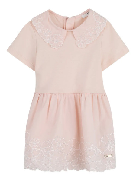  Chloé Kids Abito In Pizzo A Fiori - Rosa 