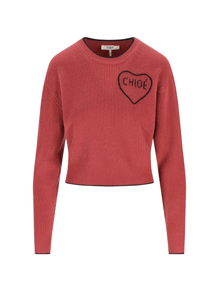  Chloé Maglione Con Ricamo - Rosso 