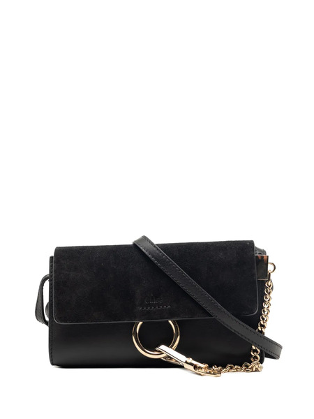  Chloé Pre-owned Borsa A Tracolla Faye Mini In Pelle Di Vitello E Pelle Scamosciata Con Catena 2016 - Nero 
