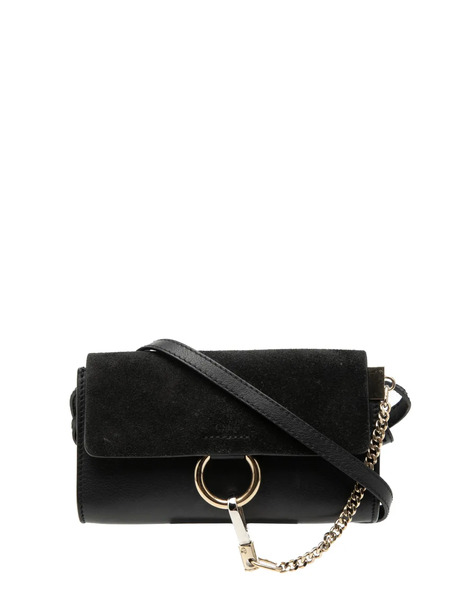  Chloé Pre-owned Borsa A Tracolla Faye Mini In Pelle Di Vitello E Pelle Scamosciata Con Catena 2019 - Nero 
