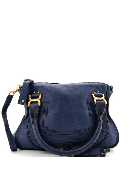  Chloé Pre-owned Borsa A Tracolla Marcie Media In Pelle - Blu 
