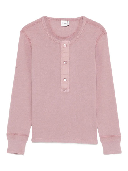  Chloé Top Henley - Rosa 