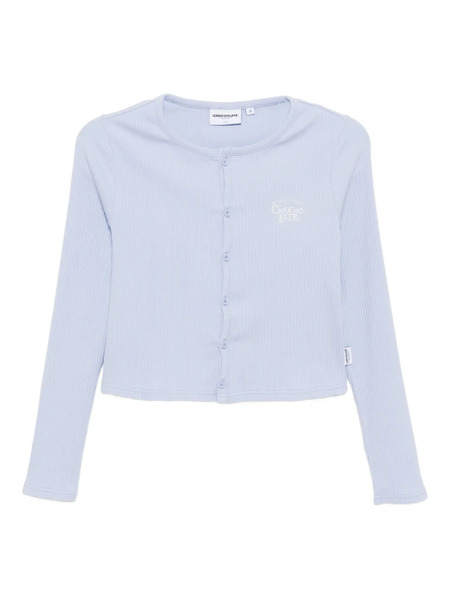  Chocoolate Top Con Ricamo - Blu 