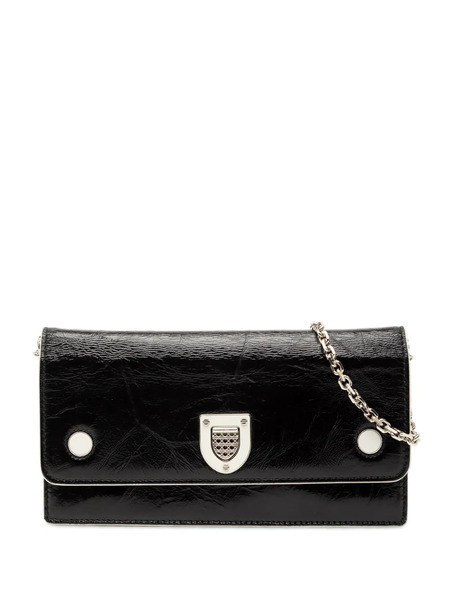  Christian Dior Pre-owned Borsa A Tracolla Diorever Croisiere In Pelle Verniciata Con Catena 2016 - Nero 