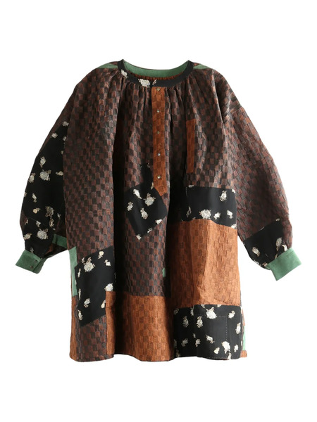 Communs Top Con Design Patchwork - Marrone 
