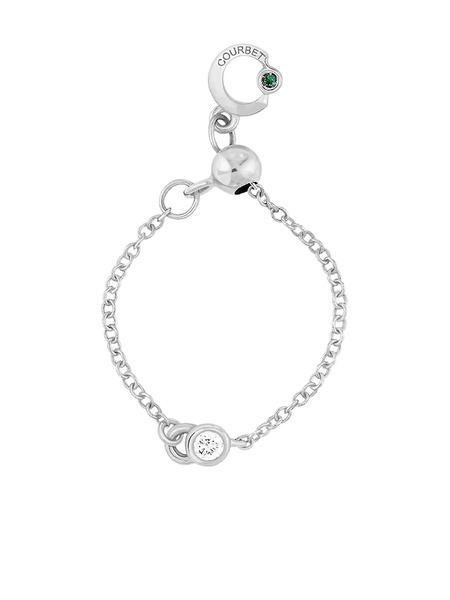  Courbet Anello Con Catena Regolabile Co In Oro Bianco 18k Riciclato Con Diamante Da Laboratorio - Argento 