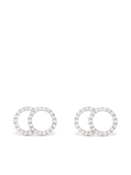  Courbet Orecchini Celeste In Oro Bianco 18kt Ririclato Con Pavé Di Diamanti Da Laboratorio - Argento 