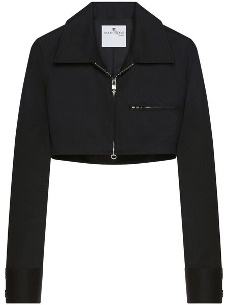  Courrèges Giacca Crop Con Decorazione - Nero 