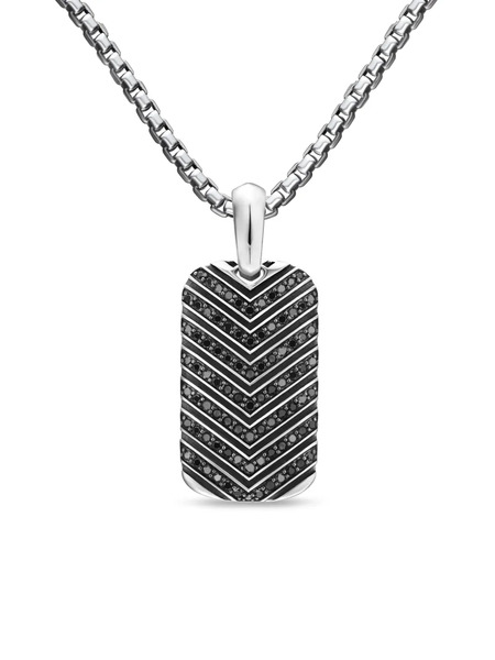  David Yurman Ciondolo A Targhetta Con Motivo Chevron In Argento Sterling 