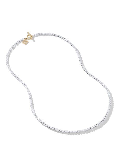  David Yurman Collana Dy Bel Aire Box Chain In Oro Giallo 14kt E Acciaio Inossidabile (2,7mm) - Bianco 