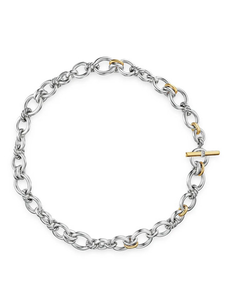  David Yurman Collana Dy Mercer® Petite Toggle Chain In Oro 18 Carati E Argento Sterling Con Diamanti 