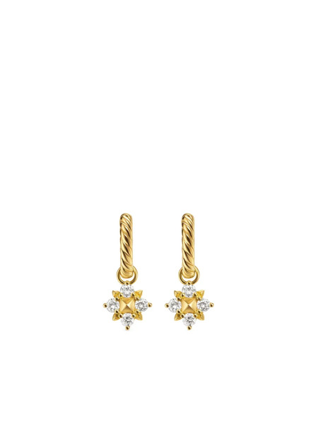  David Yurman Orecchini Pendenti Petite Modern Renaissance Pyramid In Oro Giallo 18kt Con Diamanti (18,8mm) 