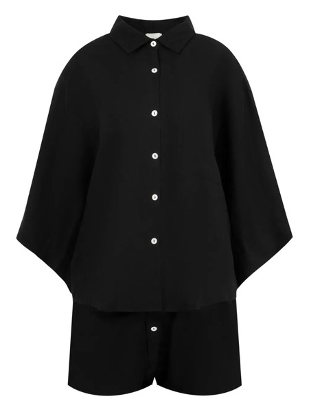  Deiji Studios Set Shorts E Camicia Con Maniche Ampie - Nero 