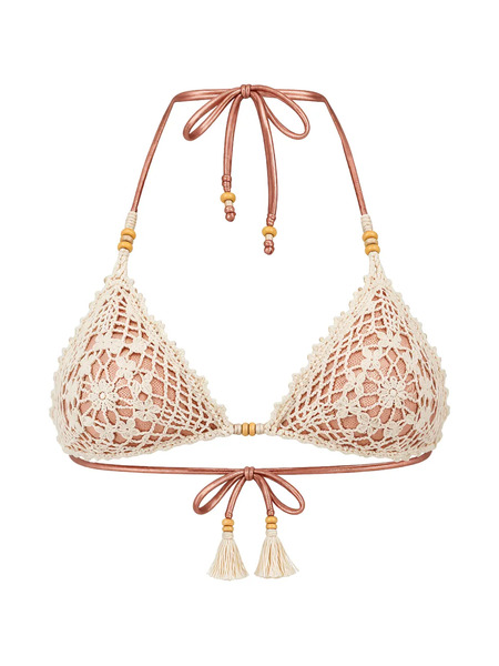  Del Maar Top Bikini A Triangolo Con Perline - Toni Neutri 