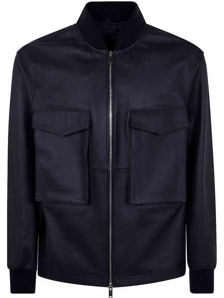  Desa Collection Giacca In Pelle - Blu 