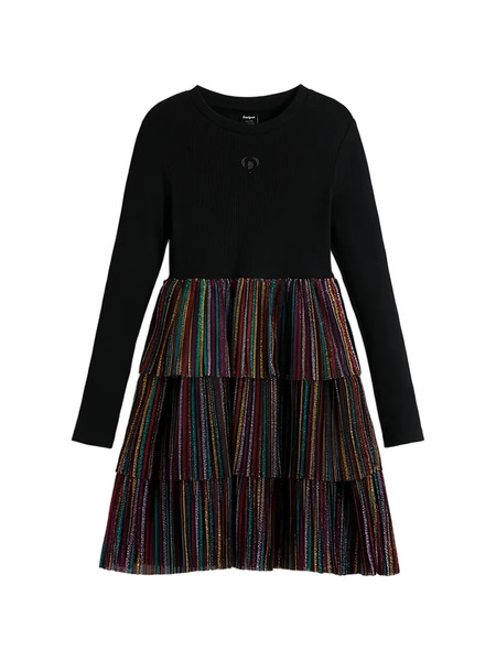  Desigual Abito A Righe - Nero 