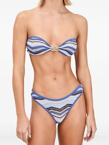  Devon Chevron-knit Bikini - Blu 