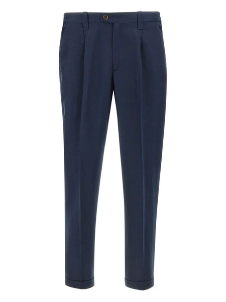  Devore Pantaloni Sartoriali Con Pieghe - Blu 