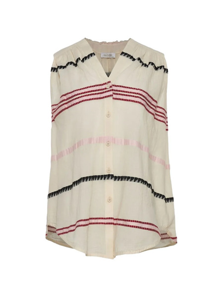  Devotion Camicia Smanicata A Righe - Toni Neutri 