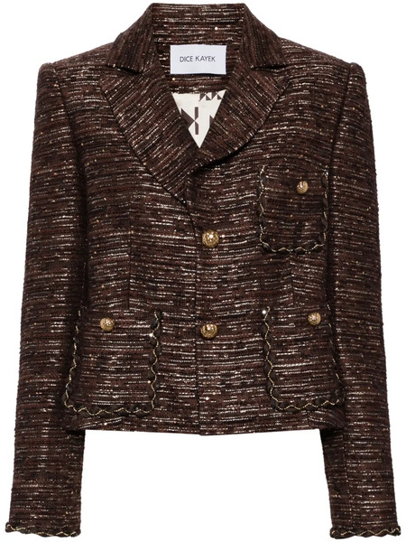  Dice Kayek Blazer In Tweed - Marrone 