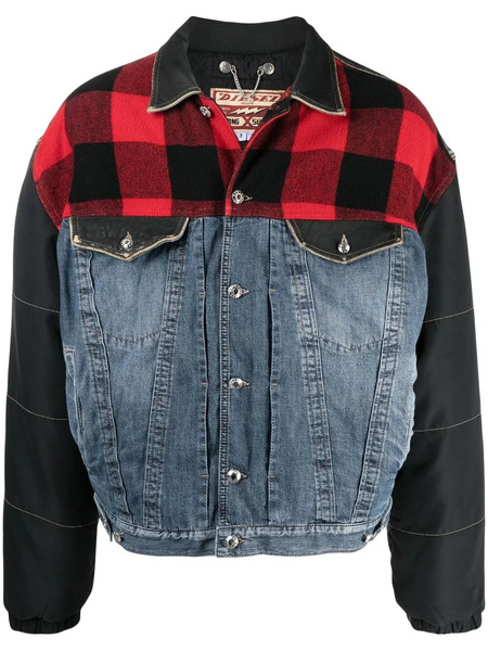  Diesel Bomber Con Design Patchwork - Blu 