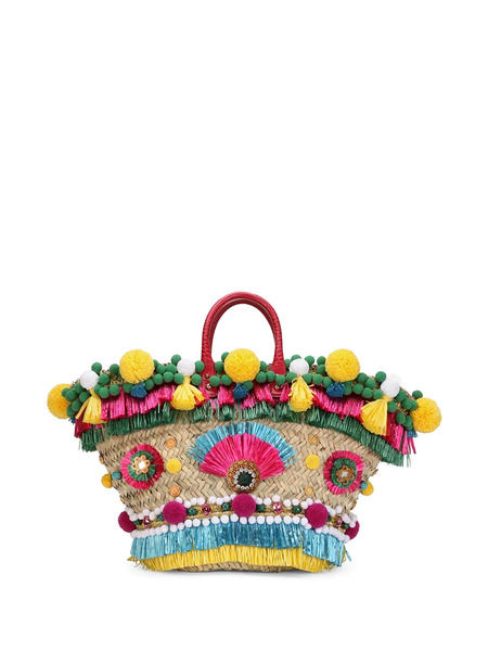  Dolce & Gabbana Borsa A Secchiello Kendra Con Ricamo - Toni Neutri 
