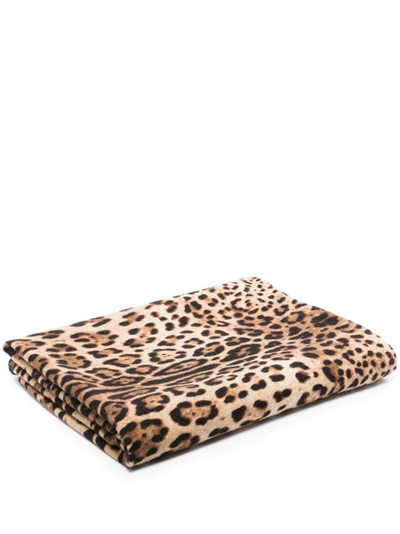  Dolce & Gabbana Coperta Leopardata 140x180 Cm - Marrone 