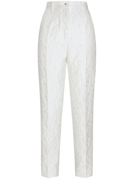  Dolce & Gabbana Pantaloni A Sigaretta Con Ricamo - Bianco 