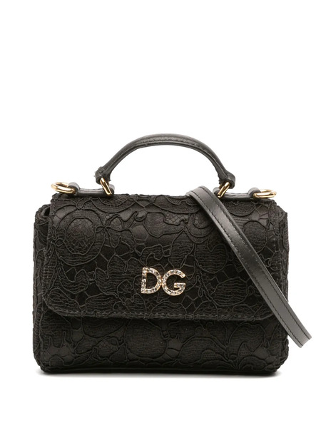  Dolce & Gabbana Pre-owned Borsa A Tracolla Dg In Seta E Pizzo Con Cristalli E Battente 1990-2010 - Nero 