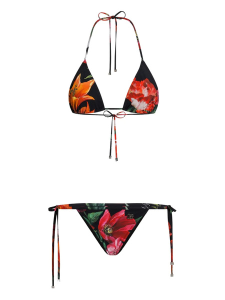  Dolce & Gabbana Set Bikini A Fiori - Nero 