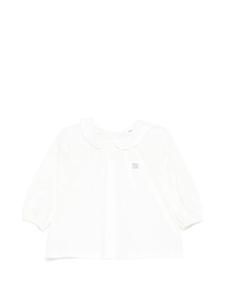  Douuod Kids Top Con Colletto Alla Peter Pan - Bianco 