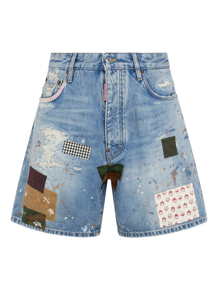  Dsquared2 Boxer Con Design Patchwork - Blu 