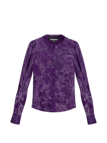  Dsquared2 Camicia A Fiori - Viola 
