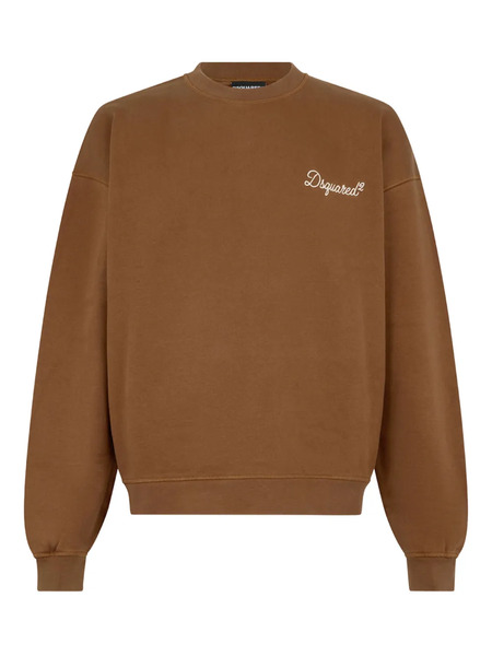  Dsquared2 Felpa D2 Signature Girocollo - Marrone 