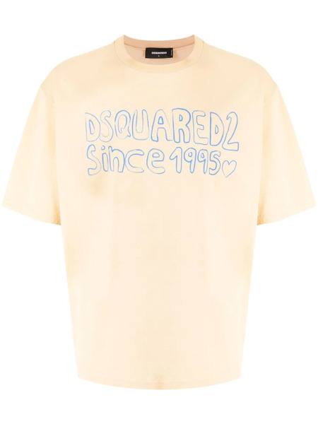  Dsquared2 T-shirt Con Stampa - Giallo 
