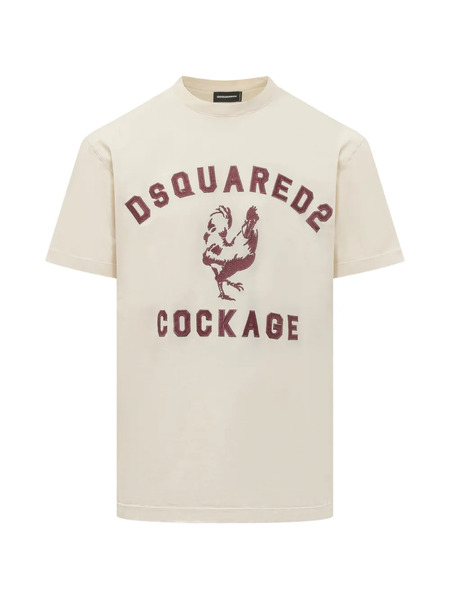  Dsquared2 T-shirt Con Stampa - Toni Neutri 