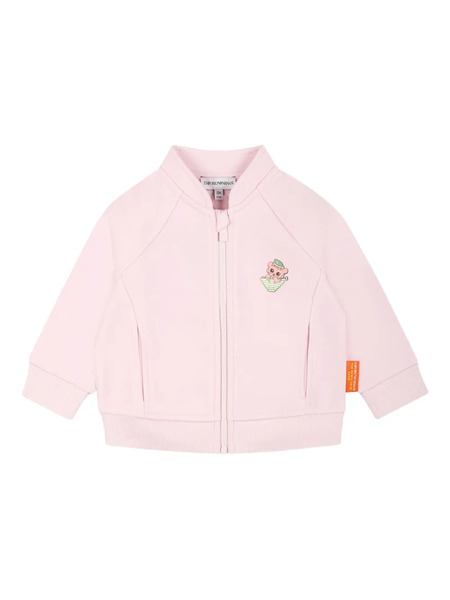  Emporio Armani Kids Cardigan In Cotone Biologico - Rosa 