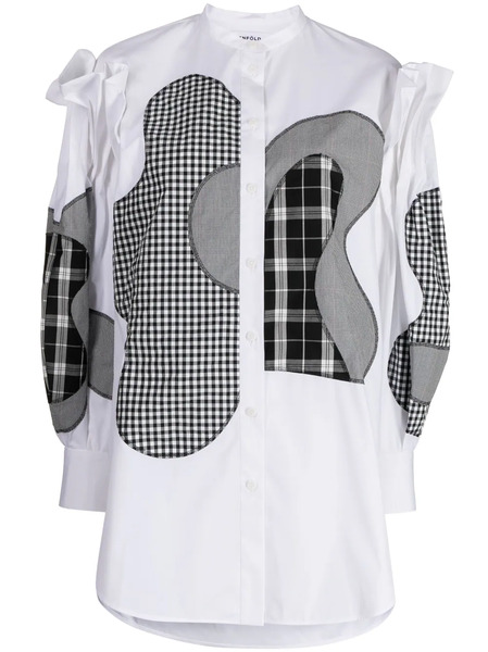  Enföld Camicia Con Design Patchwork - Bianco 