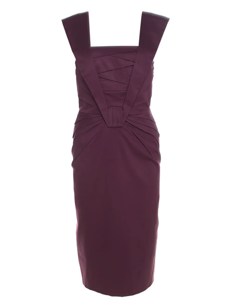  Escada Pre-owned Abito Midi In Cotone - Viola 