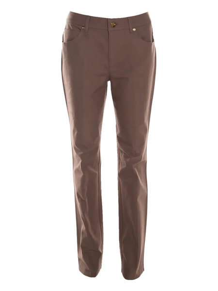 Escada Pre-owned Pantaloni Dritti In Misto Cotone - Marrone 