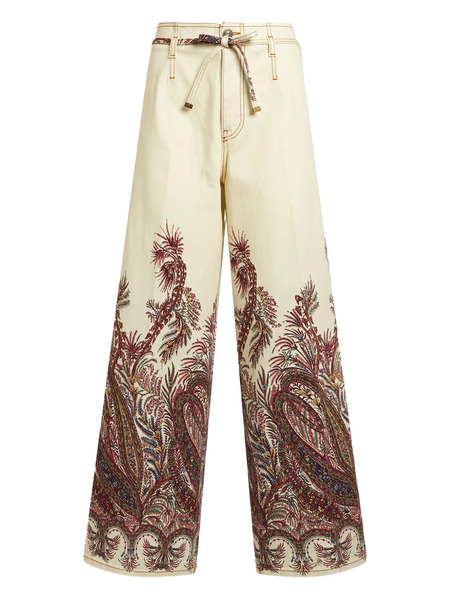  Etro Jeans Con Stampa Paisley - Bianco 