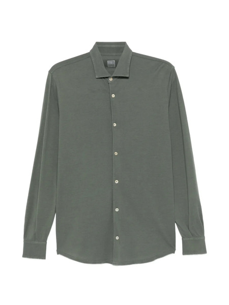  Fedeli Camicia A Maniche Lunghe - Verde 