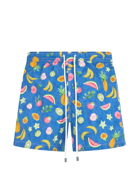  Fedeli Fruit-print Swim Shorts - Blu 