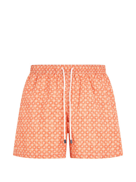  Fedeli Patterned Drawstring Swim Shorts - Arancione 