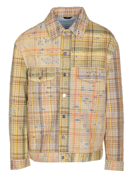  Fendi Giacca Denim Con Design Patchwork - Giallo 