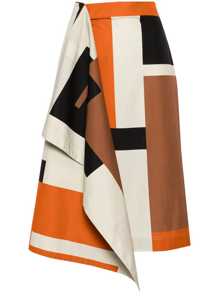  Fendi Gonna Midi Con Stampa Ff Puzzle - Toni Neutri 