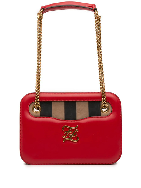  Fendi Pre-owned Borsa A Spalla Vitello King Pequin Karligraphy Pocket In Pelle Nubuck 2010-2025 - Rosso 