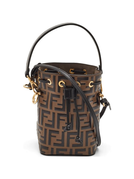  Fendi Pre-owned 2018 Mon Tresor Ff Embossed Bucket Bag - Marrone 